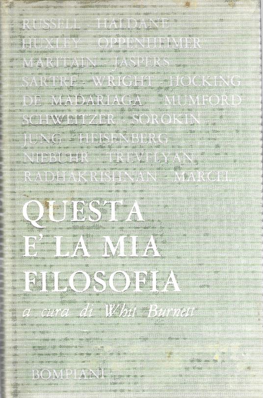 Questa è la mia filosofia - Whit Burnett - copertina