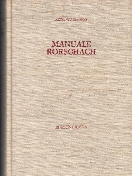 Manuale per la raccolta, localizzazione e siglatura delle interpretazioni Rorschach - copertina