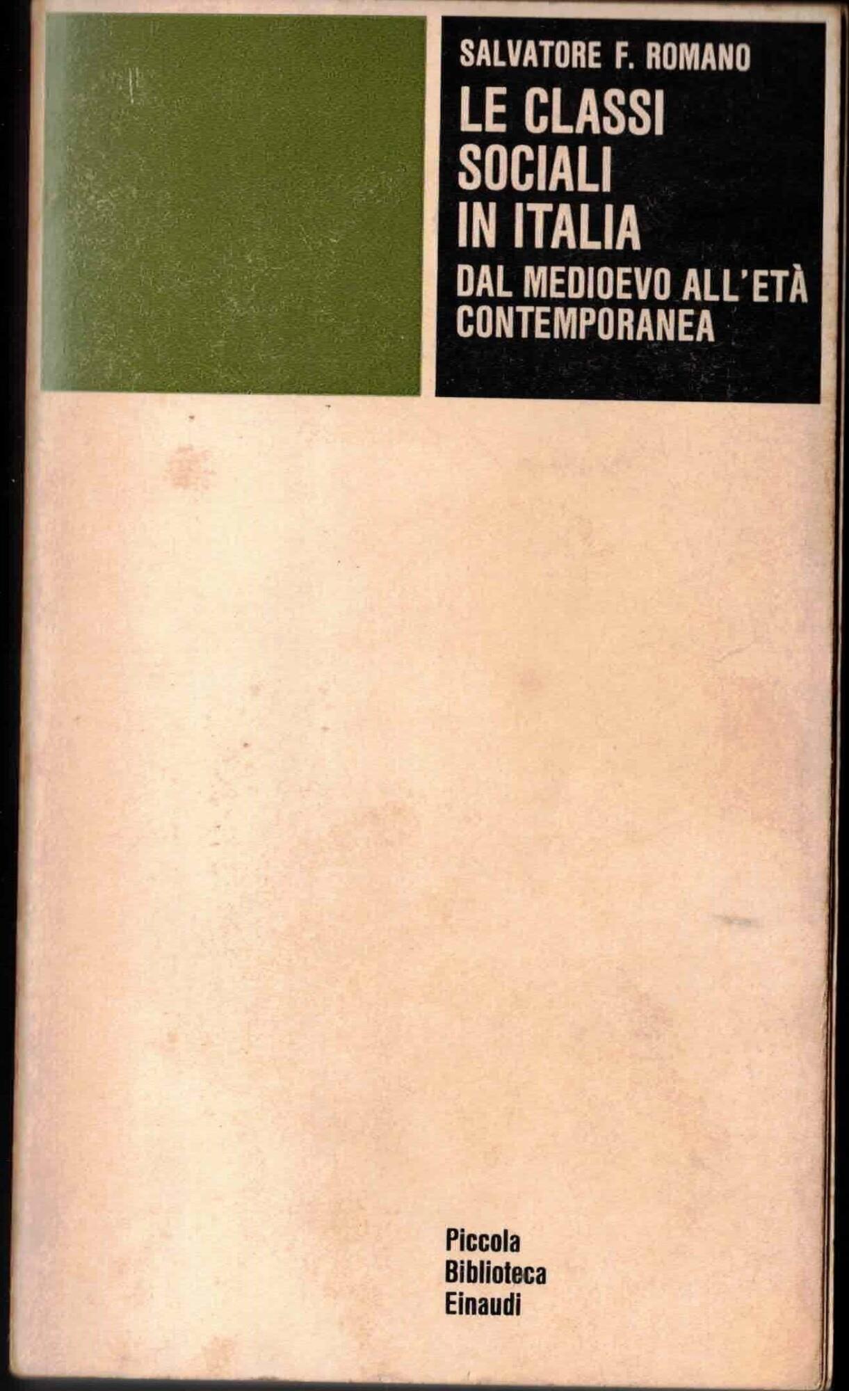 Le Classi Sociali In Italia Dal Medioevo All'Eta' Contemporanea