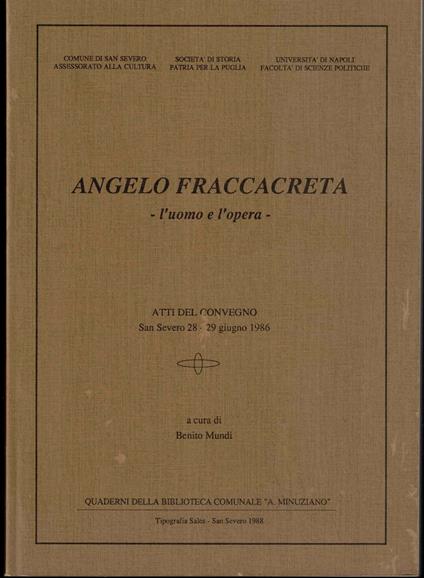 Angelo Fraccacreta-l'uomo e l'opera - copertina