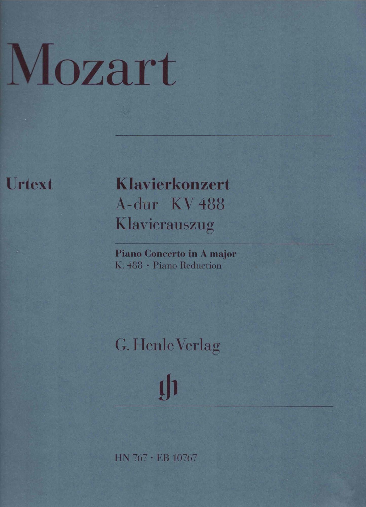Konzert für Klavier und Orchester A-dur KV 488: Instrumentation: 2 Pianos, 4-hands, Piano Concertos. Klavierauszug