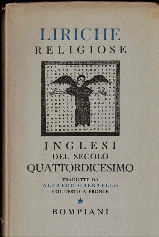 Liriche religiose inglesi del secolo quattordicesimo - Alfredo Orbetello - copertina