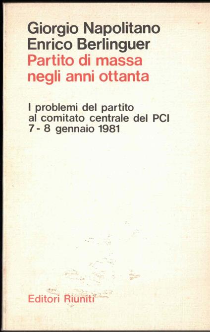 Partito di massa negli anni ottanta - copertina
