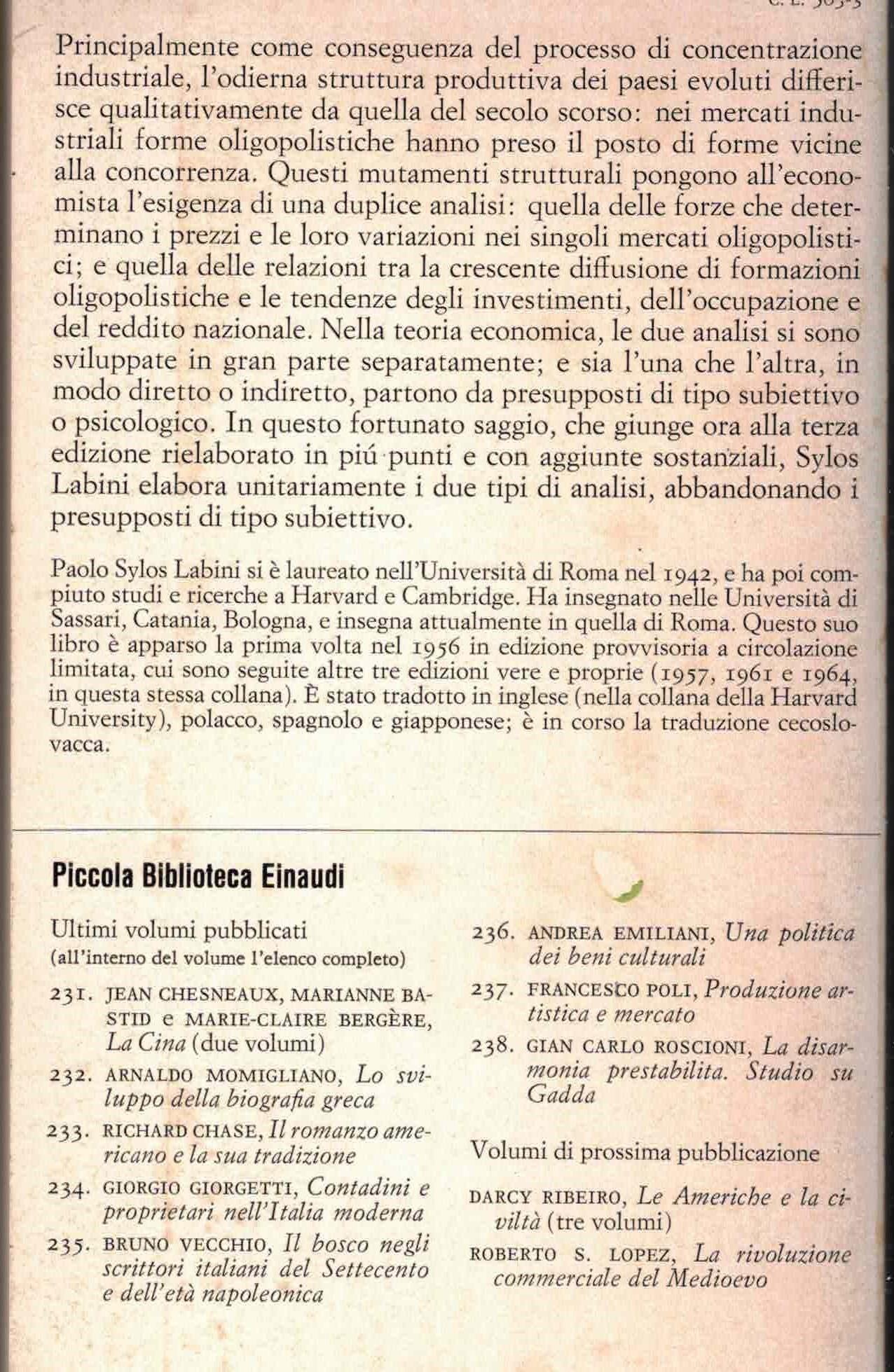 Oligopolio e progresso tecnico