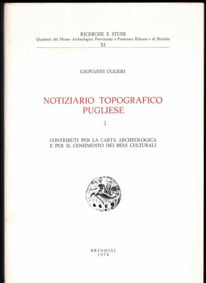 Notiziario topografico Pugliese I - copertina