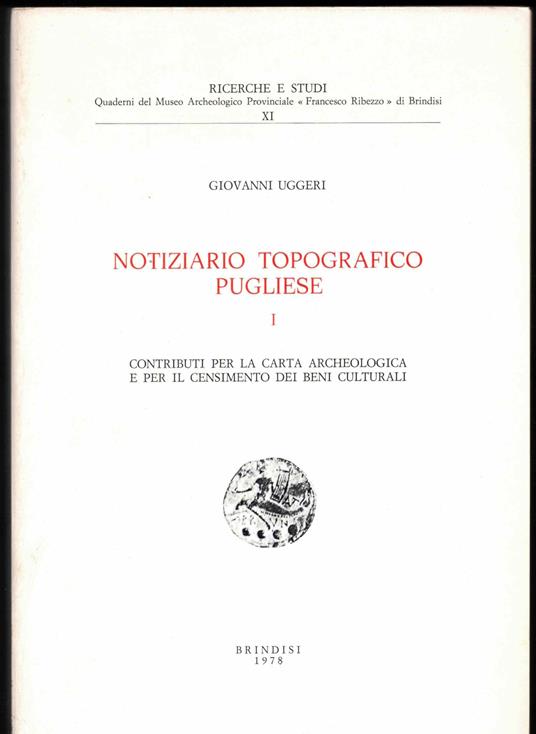 Notiziario topografico Pugliese I - copertina
