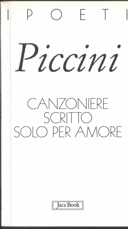 Canzoniere scritto solo per amore - copertina