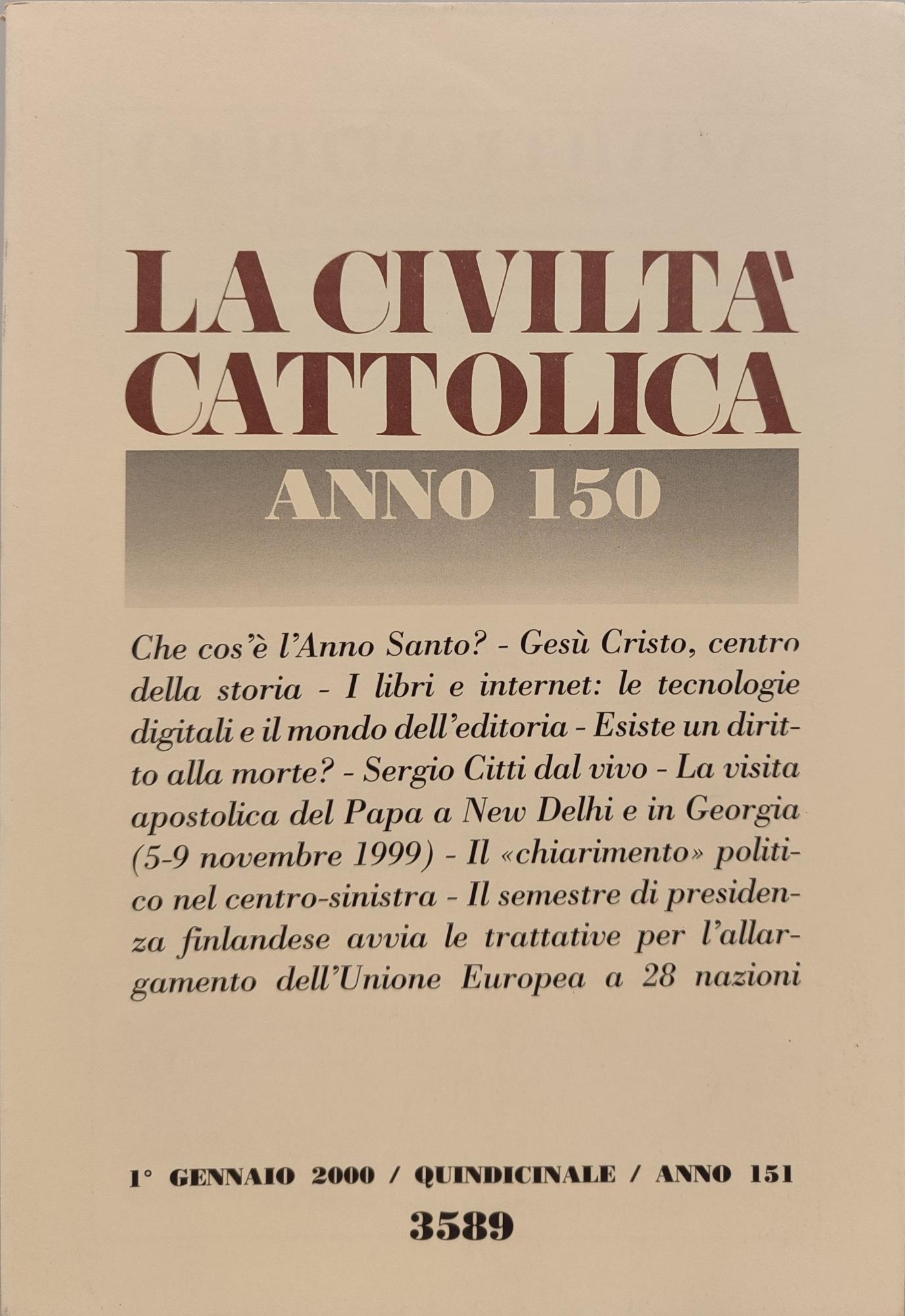La civiltà Cattolica Anno 151. Annata completa 2000 n fascicoli 24
