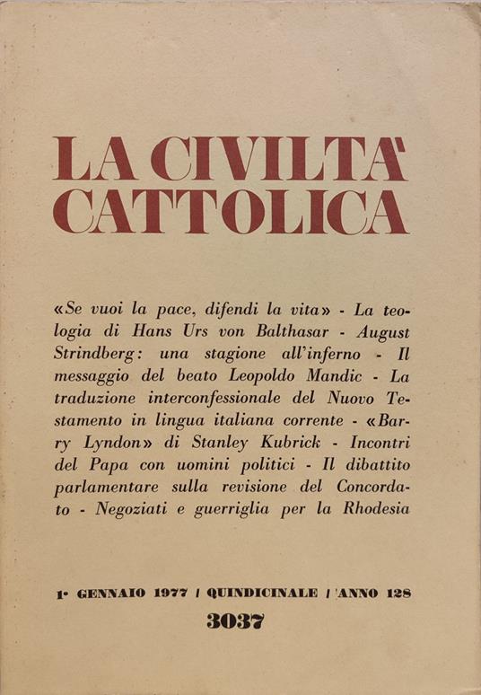 La civiltà cattolica anno 128. Annata completa 1997 n fascicoli 24 - copertina