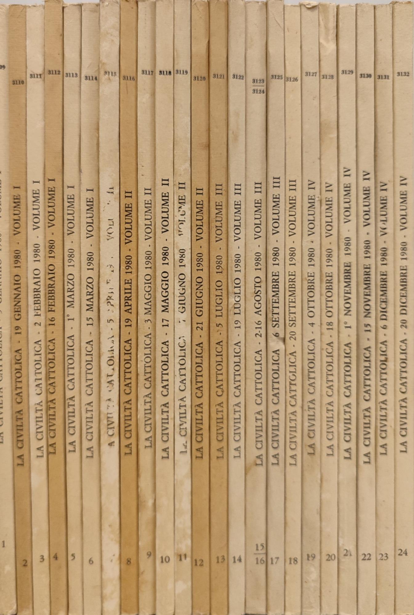 La civiltà cattolica anno 131. Annata completa 1980 n fascicoli 24