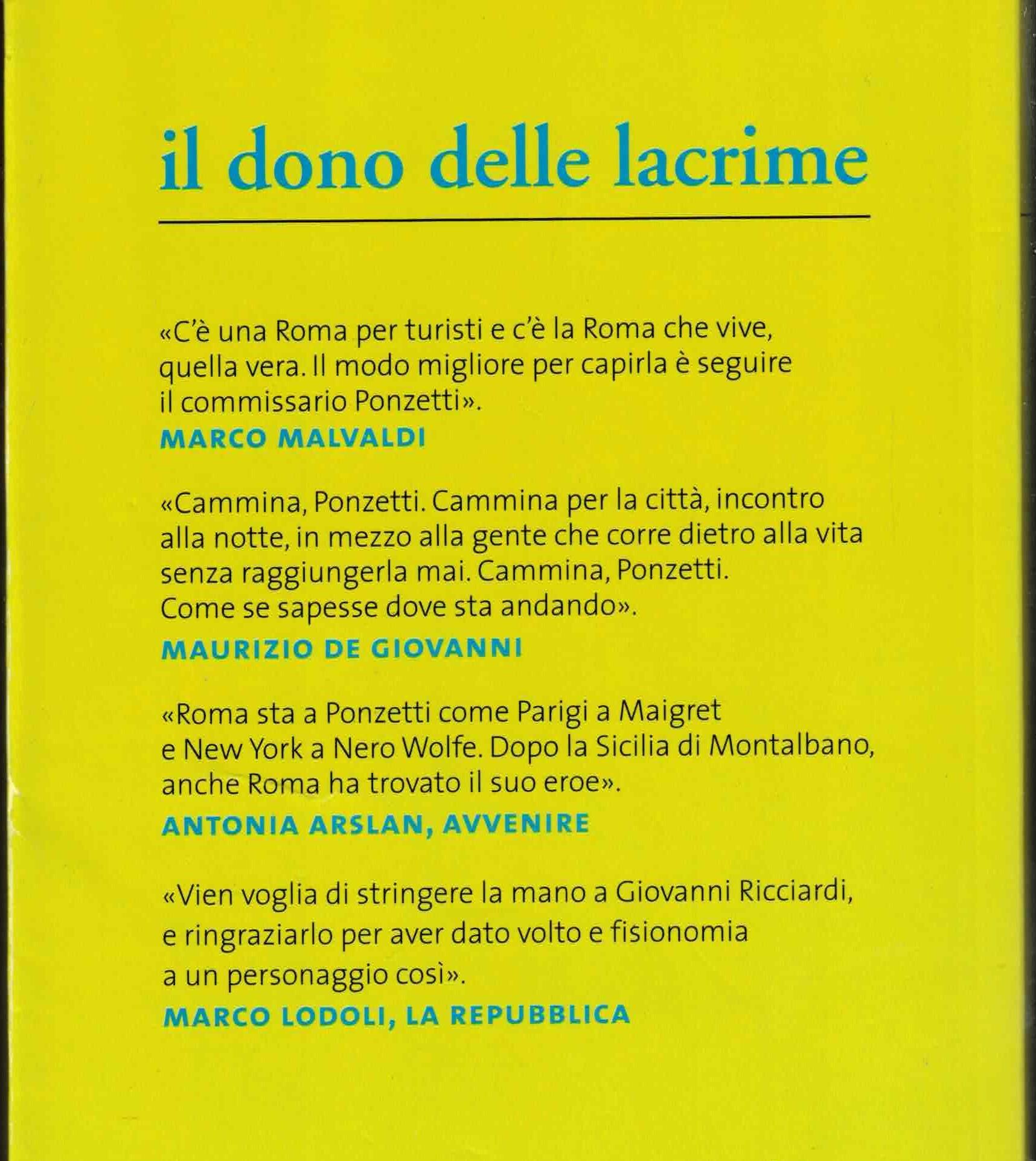 Il dono delle lacrime. Le indagini del commissario Ponzetti