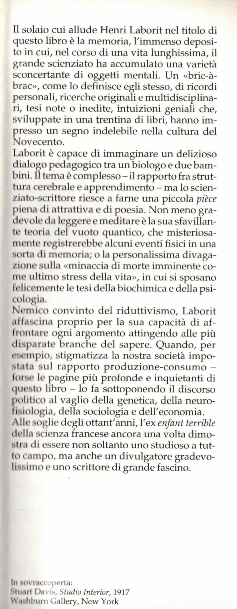 Lo spirito del solaio. Ricordi e riflessioni di uno scienziato