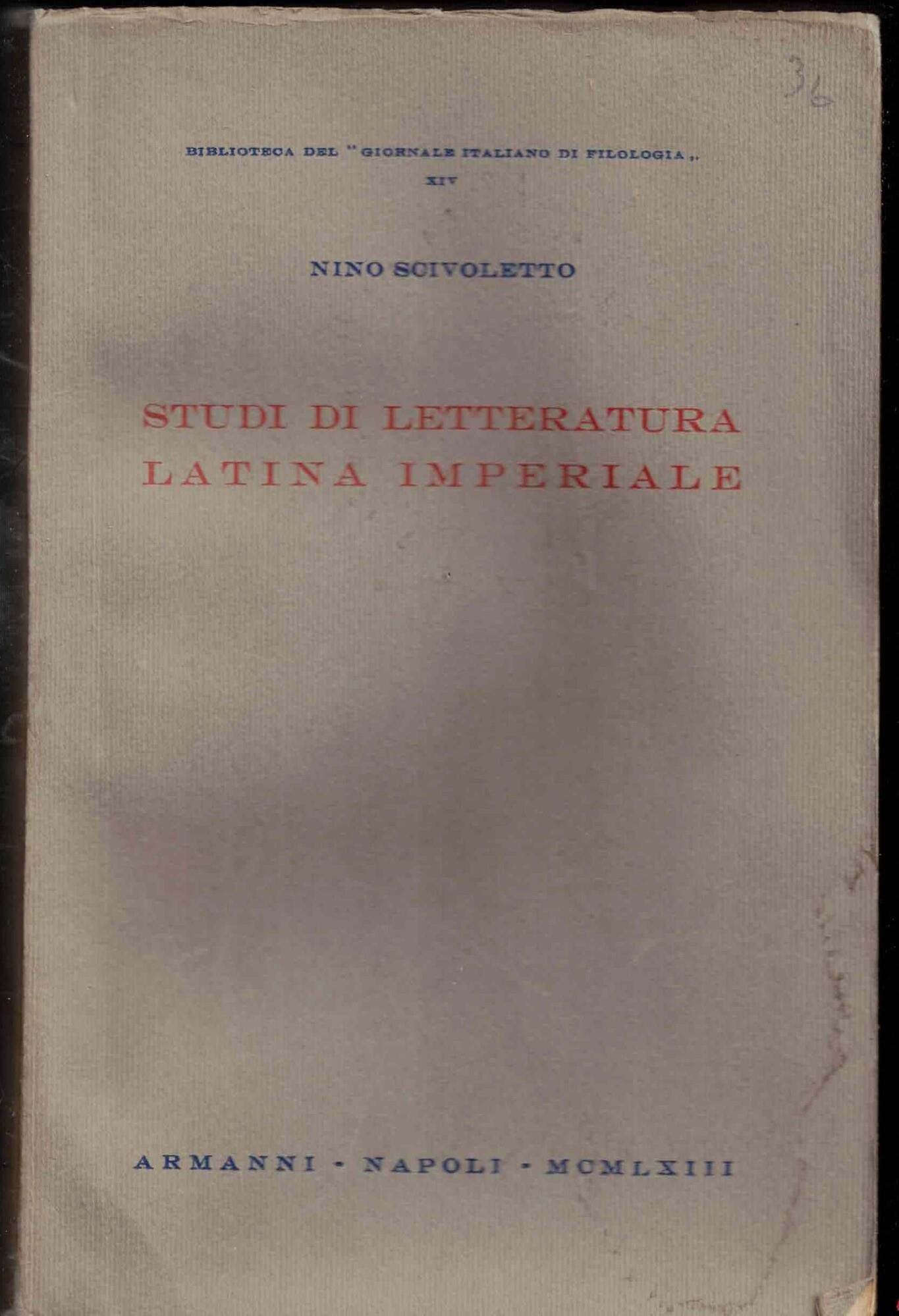 Studi di letteratura latina imperiale