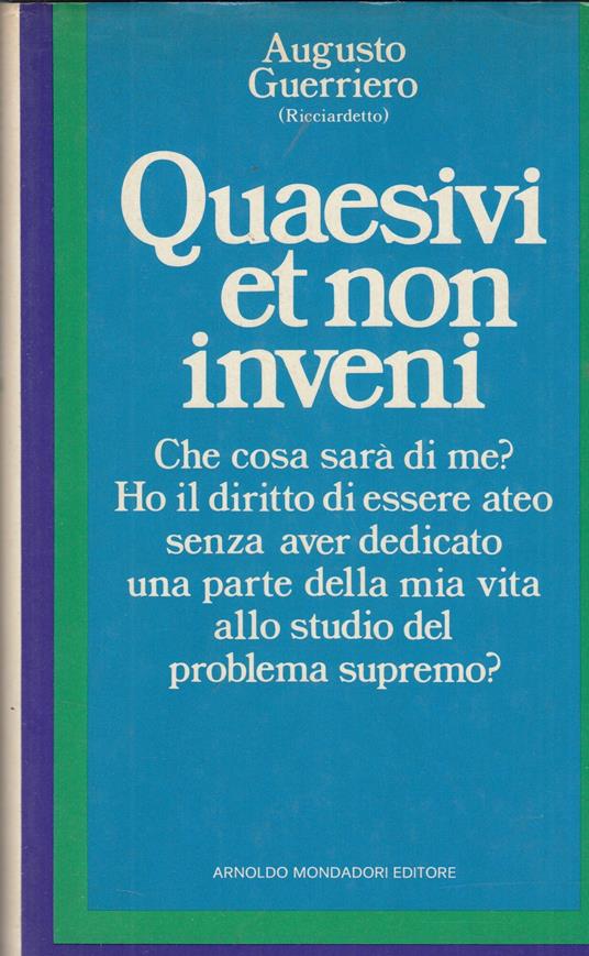 Quaesivi et non inveni - Augusto Guerriero - copertina