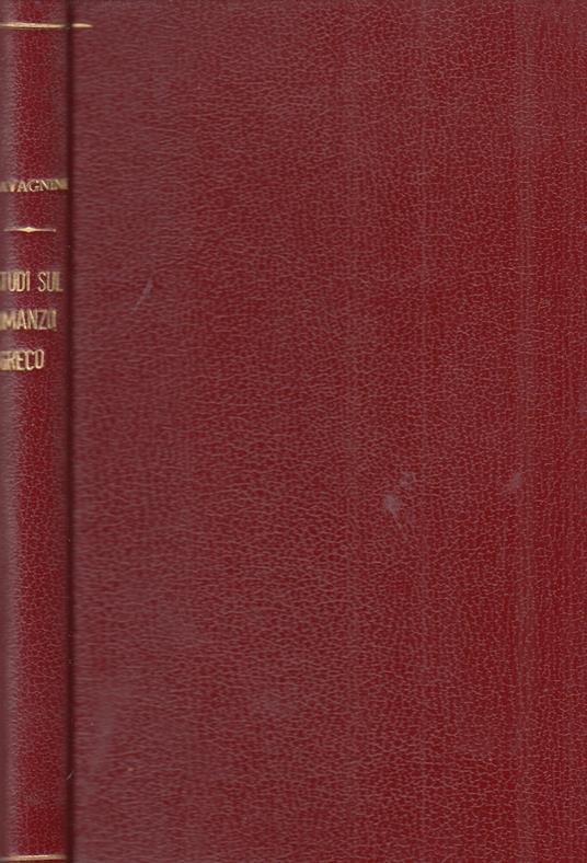 Studi sul romanzo greco - copertina