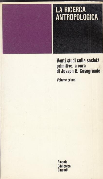 La ricerca antropologica. Volume 1 - copertina