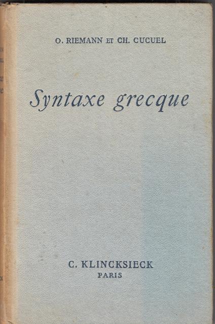 Syntaxe grecque - copertina