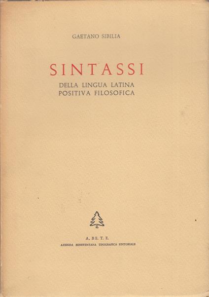 Sintassi della lingua latina positiva filosofica - copertina