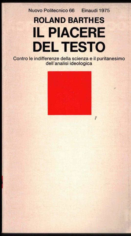 Il piacere del testo - Roland Barthes - copertina