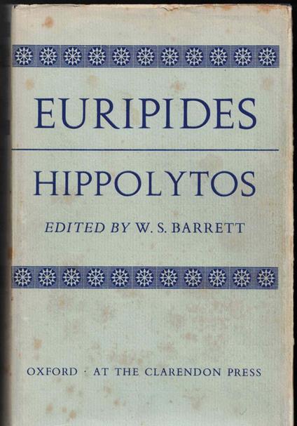 Euripides: Hippolytos edited by W. S. Barrett - copertina