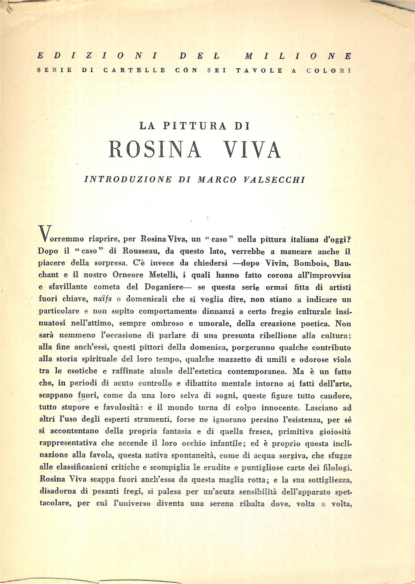 ROSINA VIVA - Sei tavole a colori -