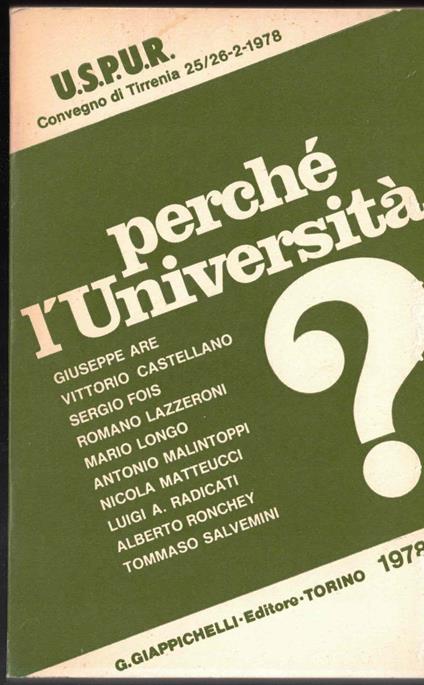 Perché l'Università? - copertina