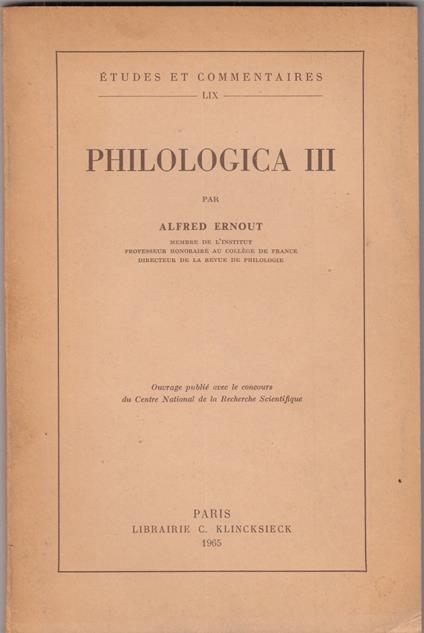 Philologica Iii - copertina