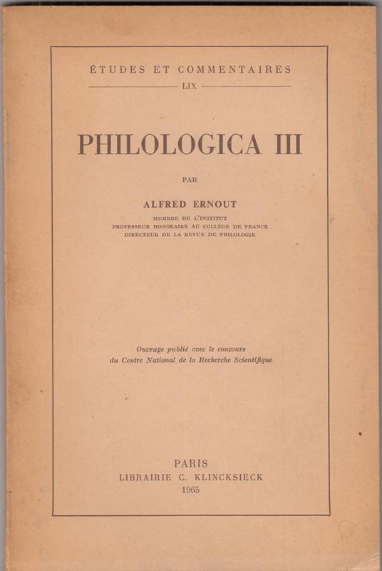 Philologica Iii - copertina