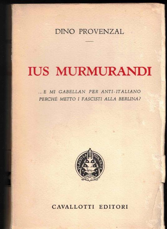 Ius Murmurandi - Dino Provenzal - copertina