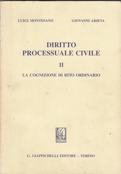 Diritto processuale civile. La cognizione di rito ordinario - copertina