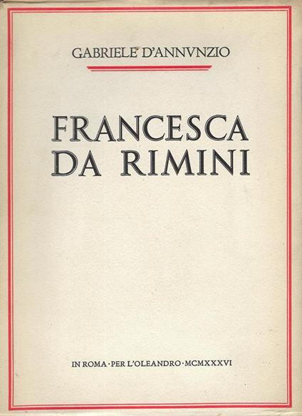 Francesca da Rimini - Gabriele D'Annunzio - copertina