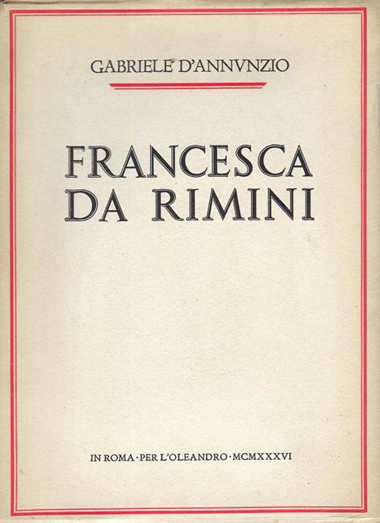 Francesca da Rimini - Gabriele D'Annunzio - copertina