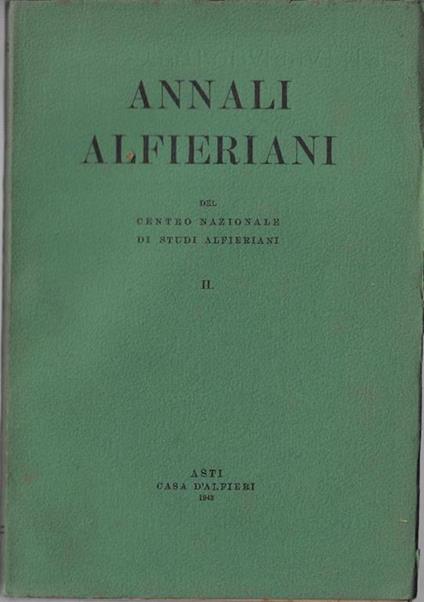 Annali alfieriani del centro Nazionale di studi alfieriani : II - copertina