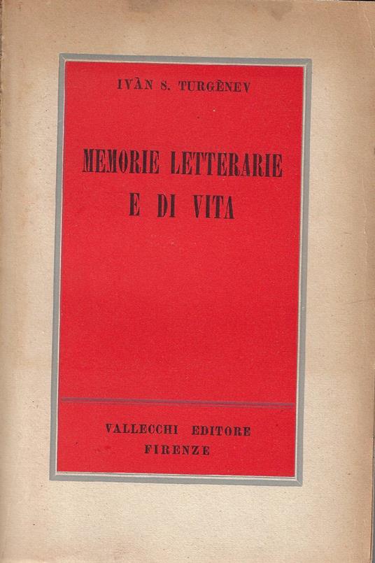 Memorie letterarie e di vita - Ivan Turgenev - copertina