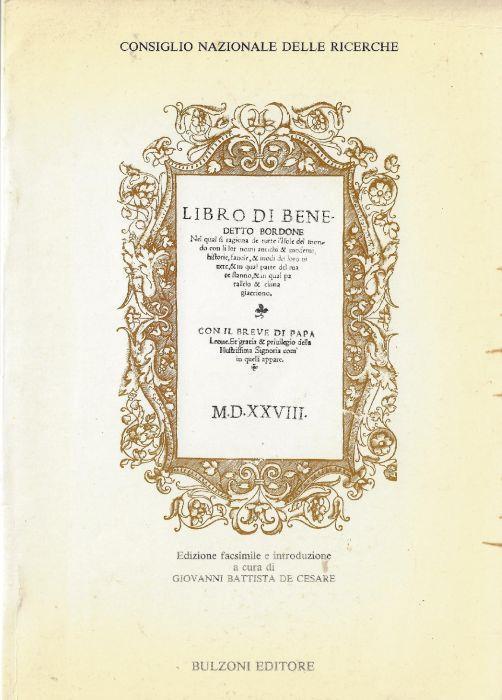 Libro di Benedetto Bordone - copertina