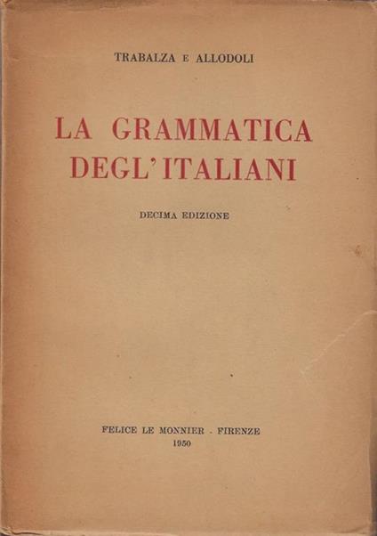La grammatica degl'italiani - copertina