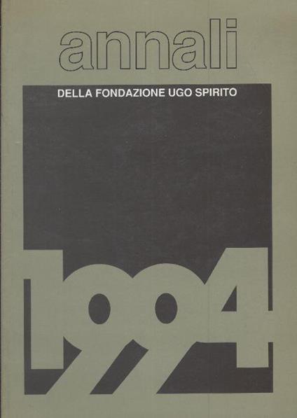 Annali della Fondazione Ugo Spirito 1994 VI - copertina