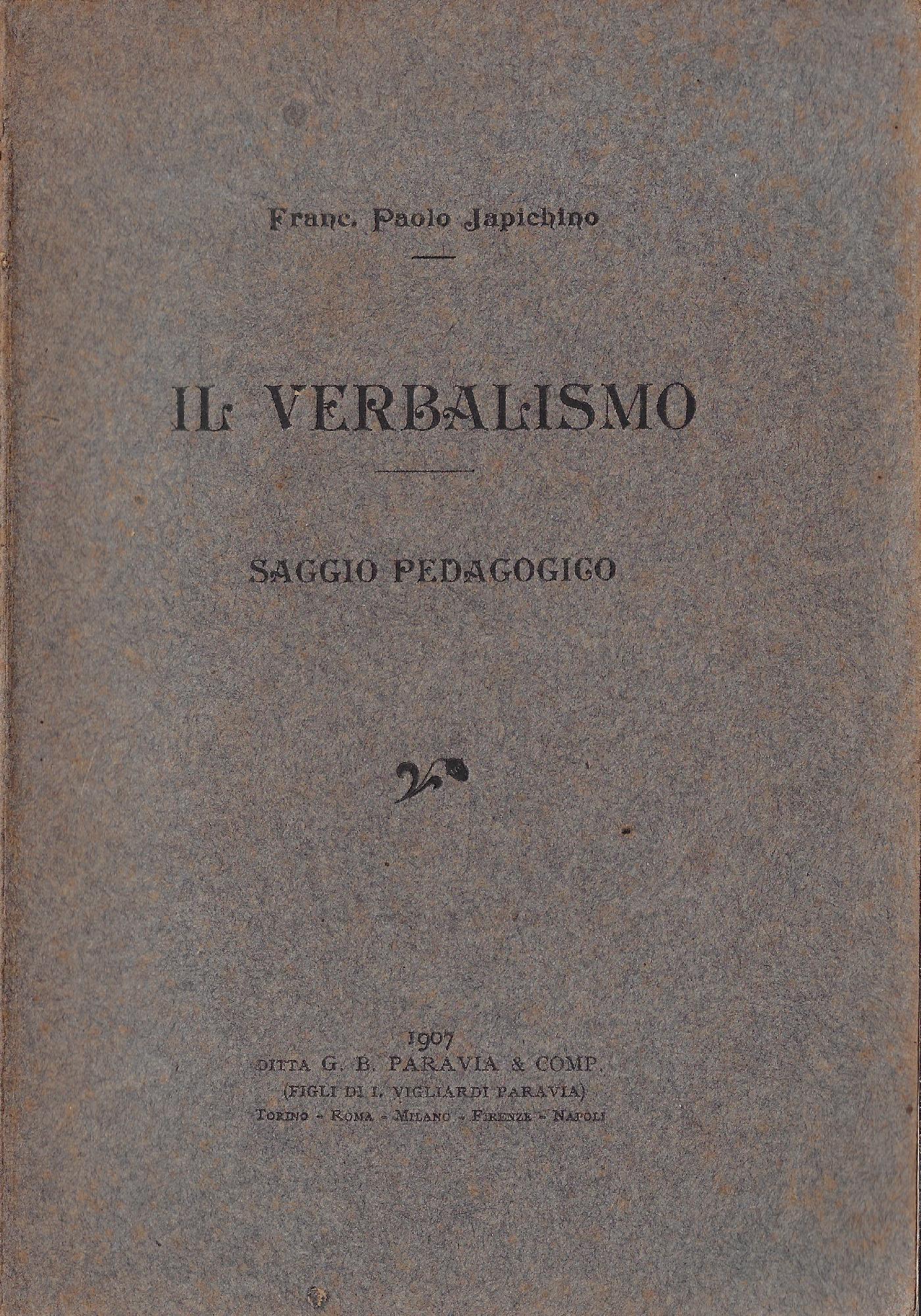 Il verbalismo : saggio pedagogico