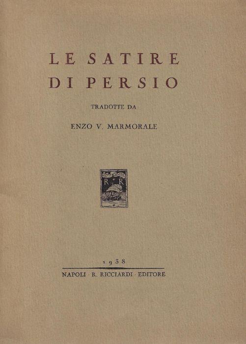 Le satire di Persio - A. Flacco Persio - copertina