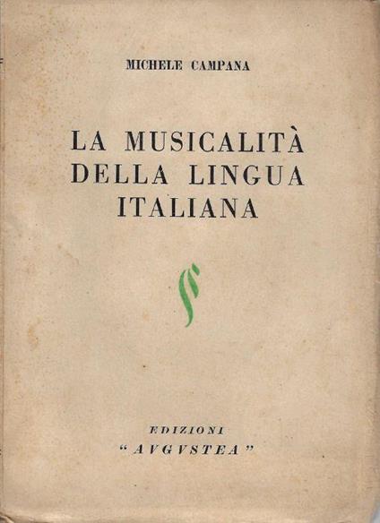 La musicalità della lingua italiana - Michele Campana - copertina