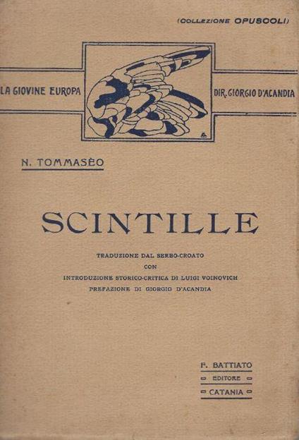 Scintille - Niccolò Tommaseo - copertina