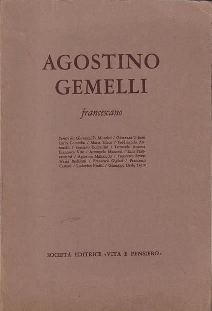 Agostino Gemelli francescano - copertina