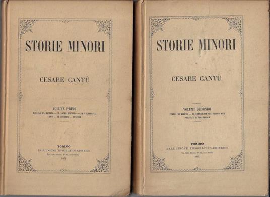 Storie Minori (2 volumi) - Cesare Cantù - copertina