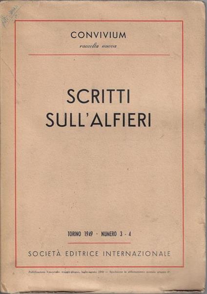 Scritti sull'Alfieri - copertina