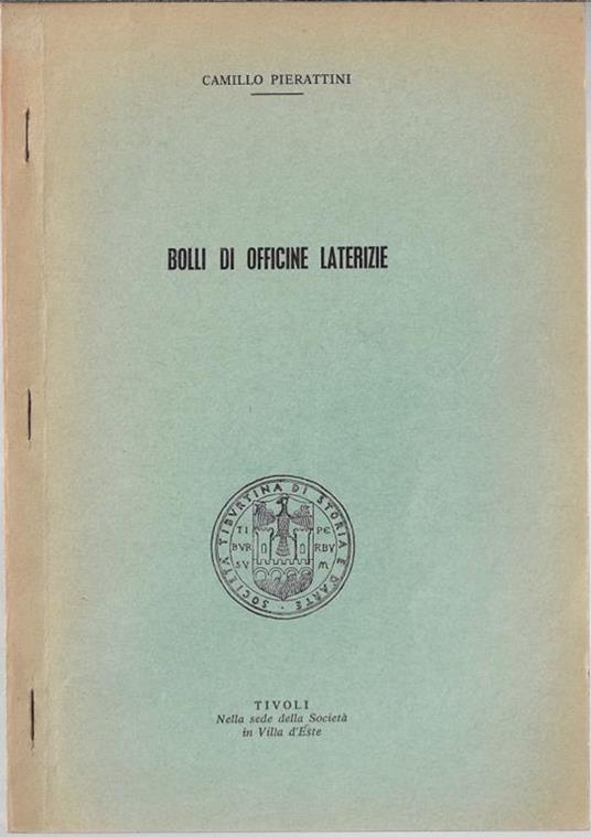 Bolli di officine laterizie - copertina