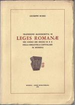 Tradizione manoscritta di leges Romanae nei codici dei secoli IX e X della Biblioteca capitolare di Modena