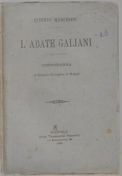 L' abate Galiani - Alberto Marghieri - copertina