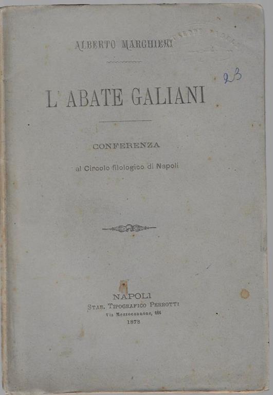 L' abate Galiani - Alberto Marghieri - copertina