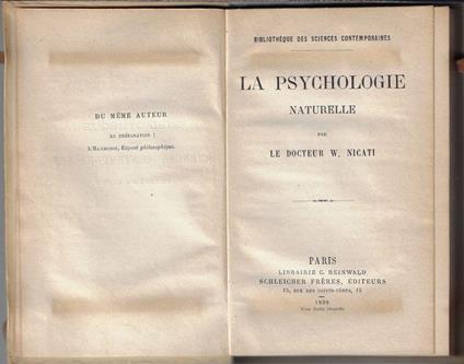 La psychologie naturelle - copertina