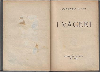 I vàgeri - Lorenzo Viani - copertina